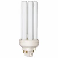 PHILIPS Compact Fluorescent Bulb: 4-Pin (GX24q-2), PL-T, Fluorescent, 3000K, 1,750 lm Light Output (MPN PL-T 26W/830/A/4P 1CT/5X10BOX ALTO). Key specifications — Brand: PHILIPS; Bulb Designation: PL-T 26W/830/A/4P 1CT/5X10BOX ALTO; Dimmable: Yes; Color Temperature: 3000K.