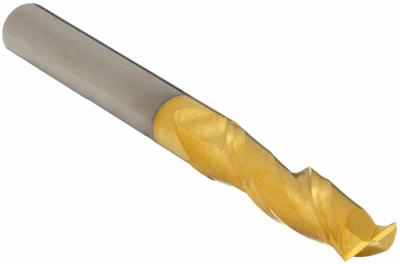 APPROVED VENDOR Square End Mill: Carbide, TiN Coated, 2 Flute, 1/8" Mill Dia, 3/4" LOC - General Purpose Carbide Square End Mills