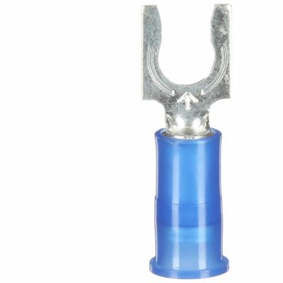 3M Fork Terminals: Blue, Nylon, #10 Stud Size, 16 AWG – 14 AWG Wire Range - Insulated Fork Terminals
