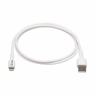 EATON TRIPP LITE Usb Cable: Type A End 1, Lightning End 2, White, 3.3 ft Lg - Antimicrobial USB & Lightning Cables