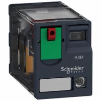 SCHNEIDER Relay: Socket Mounted, 6 A Current Rating, 48V AC, 4PDT, 14 Pins/Terminals, G Socket (MPN RXM4AB2E7). Key specifications — Brand: SCHNEIDER; Base Type: Square; Mounting Style: Plug-In; Pin Shape: Flat; Electrical Connection: Quick-Connect; Manufacturer Part Number: RXM4AB2E7; Series: Harmony™ RXM Series.