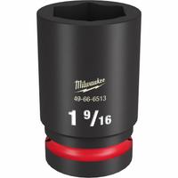 MILWAUKEE Deep Impact Socket: 1 in Drive Size, SAE, 1 9/16 in Socket Size, 6-Point, Deep, Friction (MPN 49-66-6513). Key specifications — attr1215501: MILWAUKEE; attr1215515: Black Phosphate; attr1215518: 1-9/16 in.