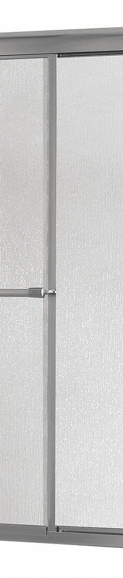 FOREMOST Tub Door: Framed, 58 in Overall Ht, Rain Tempered Glass, 3/16 in Glass Thick, Silver (MPN TDST6058-RN-SV). Key specifications — Brand: FOREMOST; Door Frame Finish: Silver.