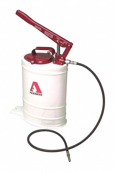 ALEMITE Hand Pump: Lever Action, Pump with Hose & Spout, 9.4 gal per stroke - Lever Handle Grease Drum Pumps