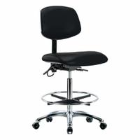 ESD Task Chair: Vinyl, Armless, Ht Range 26 1/4 in to 36 in, 18 1/2 in Seat Wd, 17 in Seat Dp, Black (MPN BR-ESD-VHBCH-CR-T0-A0-CF-EC-ESDBLK). Key specifications — Foot Support: Yes; Back Tilt Backward: 13.5°; Back Tilt Forward: 10.5°; Base Material: Aluminum; Brand: APPROVED VENDOR; Product Type: ESD Task Chair; ESD-Safe: ESD-Safe.
