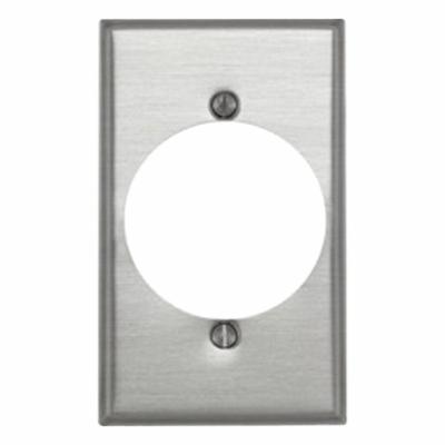 LEVITON Wall Plate: Single Circular Opening, 1 Gang, Silver - General Purpose Wall Plates