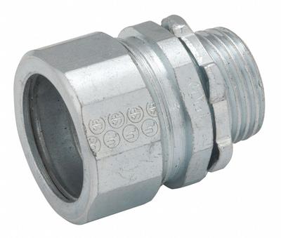 RACO Rigid Compression Connector: Iron/Steel, 1 1/2 in Trade Size - Connectors for Heavy-Wall RMC & Medium-Wall IMC Metal Conduit