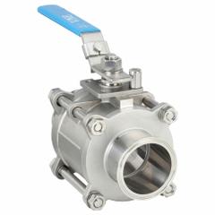 APPROVED VENDOR Manual Two-Way Ball Valve: 3 in, 316 Stainless Steel, Straight, Clamp x Clamp (MPN EG90CC-63.0). Key specifications — Average Surface Roughness (Ra): 20 Ra μ-in; 3-A Compliance: Meets 3A Sanitary Standards; Brand: VNE; Handle: Locking Lever.