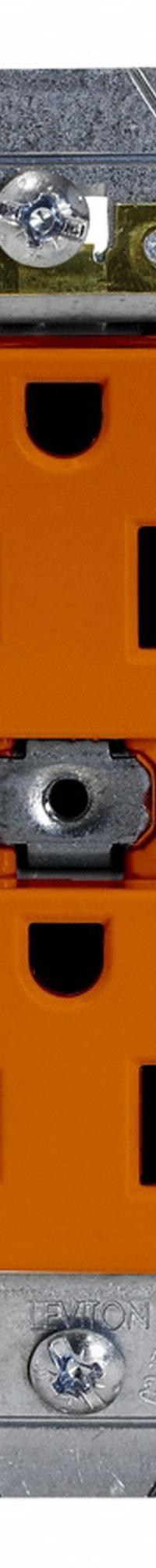 LEVITON Duplex Receptacle Outlet: Duplex, 5-20, Orange, 125V AC, 20 A, 2 Pole / 3 Wire (MPN 5362-SO)