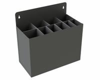 DURHAM MFG Key Stock Rack: Standalone, 12 1/4 in x 6 1/4 in x 12 in, 10 Bays, Gray, Vertical (MPN 381-95). Key specifications — attr58647: Standalone; attr4873: Vertical; attr58646: Gray; attr33825: DURHAM MFG.
