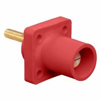 Single Pole Receptacle: Red, Straight Taper Nose Mating, Threaded Stud Termination, 600V AC/600V DC (MPN 16R23-4UR). Key specifications — Series: 16; Receptacle Gender: Male; Brand: LEVITON.