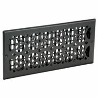 Sidewall/Ceiling Register: Wall, 15 1/2 in H, 7 1/2 in W, Decorative, Textured, Black, Steel Grille (MPN ST614-W). Key specifications — Adjustable Blades: No; Brand: DECOR GRATES; Airflow Directions: One-Way; Grille Color: Black.