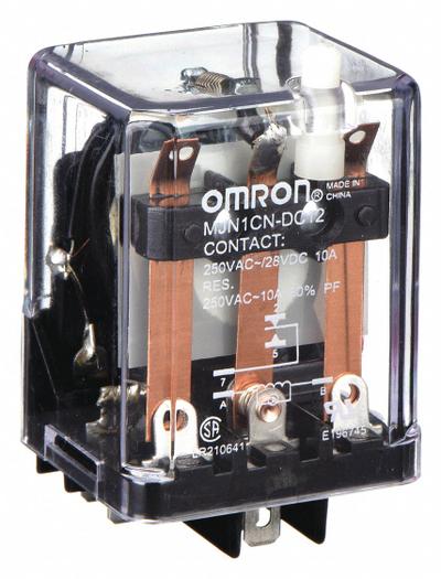 OMRON General Purpose Relay: Socket Mounted, 10 A Current Rating, 12V DC, SPDT - Socket-Mounted Relays