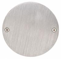 JAY R. SMITH MFG. CO Cover: 3 7/8 in Overall Dia, 1/8 in Overall Ht, Stainless Steel, Nickel Bronze (MPN A05NBC/S). Key specifications — Color: Silver; Resistance Properties: Corrosion-Resistant; Brand: JAY R. SMITH MFG. CO; Finish: Nickel Bronze; Includes: Screws.