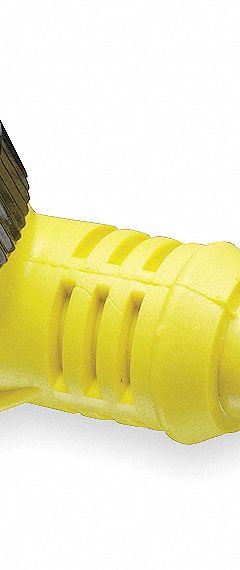 Cordset: 7/8"-16 Female Right Angle x Bare Wire, 5 Pins, Yellow, PVC, 12 ft Cable Lg (MPN 105001A01F120). Key specifications — Cable Jacket Color: Yellow; NEMA Rating: 6P; Cable Jacket Material: PVC; IP Rating: IP68; Wire Size: 16 AWG; Brand: BRAD HARRISON.