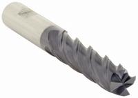 WIDIA HANITA Square End Mill: Carbide, TiAlN Coated, 4 Flute, 1" Mill Dia, 3" LOC, 6" OAL (MPN TF4V2525008S)