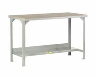 LITTLE GIANT Workbench: Fixed Ht, Hardboard Over Steel, 48 in x 24 in, Gray, Lower Shelf (MPN WSH2-2448-36). Key specifications — Brand: LITTLE GIANT.