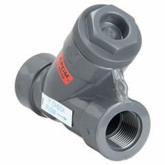 HAYWARD Y Check Valve: Piston, Y-Style Valve Body, 1 1/2 in Pipe Size, FNPT x FNPT, PVC, Female, NPT (MPN YC10150TE). Key specifications — Brand: HAYWARD.