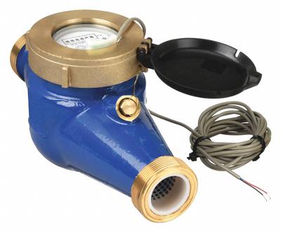 PULSAFEEDER Mechanical Flowmeter: Water Meter, Water, Brass, 1 1/2 in NPT - Inline Multijet Flowmeters