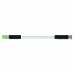 Cordset: M8 Male Straight X M8 Female Straight, 3 Pins, Gray, PUR, 5 m Cable Lg, 24 AWG Wire Size (MPN 7000-88001-2300500). Key specifications — Cable Jacket Color: Gray; End 1 Mounting Orientation: Straight; End 1 Gender: Male; End 1 Connection Type: M8; Cable Jacket Material: PUR; Brand: MURRELEKTRONIK; IP Rating: IP65; End 2 Connection Type: M8.