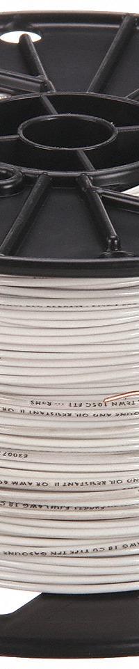 Building Wire: Copper, 18 AWG, 1 Conductors, Solid, White, 500 ft Lg, TFFN (MPN 26978706). Key specifications — Voltage: 600 V; Brand: SOUTHWIRE.