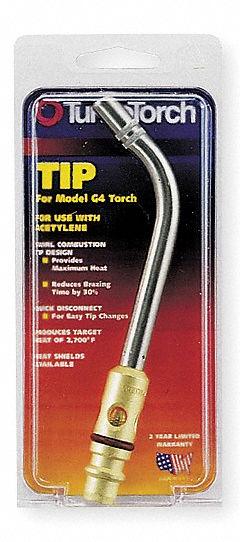 TURBOTORCH Hand Torch Tip: Swirl Flame, External Lighter, For Use With G-4/PLF-A5, 5/16 in (MPN 0386-0103). Key specifications — Compatible Torch Manufacturer Part Number: PLF-A5; Connection Type: Quick Connect; Manufacturer Part Number: 0386-0103; Brand: TURBOTORCH.