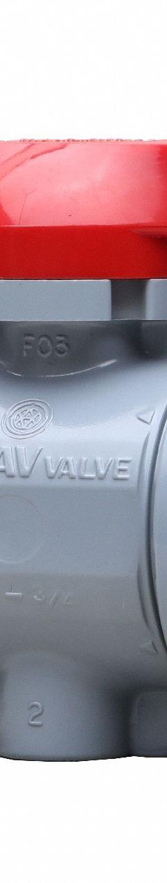 ASAHI Manual Two-Way Ball Valve: 3 in, CPVC, Straight, 150 psi Max. Pressure (CWP), One-Piece, Tee (MPN 1615030). Key specifications — Brand: ASAHI; Handle: Tee.