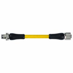 Cordset: M12 Male Straight X M12 Female Straight, 5 Pins, Yellow, TPE, 5 m Cable Lg (MPN 7700-P4241-U0D0500). Key specifications — Cable Jacket Color: Yellow; End 1 Gender: Male; End 1 Mounting Orientation: Straight; End 2 Gender: Female; End 2 Mounting Orientation: Straight; End 2 Connection Type: M12; IP Rating: IP66; Brand: MURRELEKTRONIK.