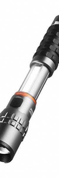 NEBO Rechargeable Flashlight: Rechargeable, 2,000 lm, 2 hr Run Time at Max. Brightness, Gray, Body (MPN NEB-WLT-1003). Key specifications — Charger Style Included: USB Type-C Cord; Brand: NEBO; Battery Requirements - Broad: Includes Rechargeable.