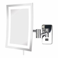 SEE ALL Makeup Mirror: Rectangular, Glass, 13 in Overall Ht, 11 in Overall Wd, 3 in Overall Dp, Wall (MPN HLEDCSA69D). Key specifications — Brand: SEE ALL INDUSTRIES; Frame Material: Metal; Frame Finish: Chrome; Frame Color: Silver; Lighting Location: Front; Mirror Edge Style: Polished Edge; Lighted: Yes.
