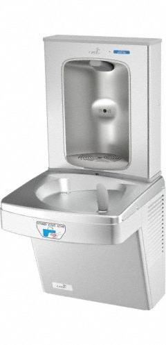 OASIS Drinking Fountain with Bottle Filler: On-Wall, 8 gph @ 50°F, Touchless Sensor, Stainless Steel (MPN PG8EBFT STN). Key specifications — Brand: OASIS; Housing Material: Stainless Steel; Filter Access: Top Panel Access; Housing Finish: Stainless; Chilling Capacity: 8 gph @ 50°F; Housing Color: Silver.