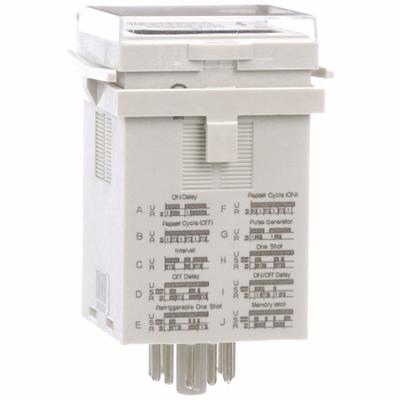 SCHNEIDER Multi-Function Time Delay Relay: Panel Door Mounted, 12 to 240V AC - Panel Door-Mounted Relays