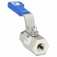 PARKER Manual Two-Way Ball Valve: 1/2 in, 316 Stainless Steel, Straight, FNPT x FNPT, Two-Piece (MPN HPBYB8FF). Key specifications — Brand: PARKER; Handle: Lever.