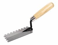 WESTWARD Notched Trowel: Blade Shape Square, Handle Material Wood (MPN 13A580). Key specifications — attr1004970: Notched Trowel; attr1008719: Square; attr1008724: Wood; attr1008729: Carbon Steel; attr1004969: WESTWARD.