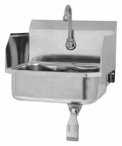 SANI-LAV Hands-Free Sink: 1 Stations, 5 in Bowl Dp, 14 in Bowl Lg, 11 in Bowl Wd, Faucet Included (MPN 607L-0.5). Key specifications — Includes Side Splash: Side Splash Included; Series: Stainless Steel Hand Wash Sink; Brand: SANI-LAV.