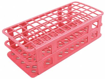 HEATHROW SCIENTIFIC Tube Rack: Polypropylene, Red, (60) Wells, 60 Compartments - Lab Storage Racks
