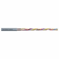 CHAINFLEX Data Cable: 22 AWG, 18 Conductors, Order by the Foot, PUR Jacket, 300 V (MPN CF240PUR-03-18). Key specifications — attr1141190: Copper; attr1141193: Single; attr1141160: 5 x OD; attr1141165: 8 x OD; attr1141168: No; attr1141174: 10 x OD; attr1141159: Notch Resistance; attr1141182: IEC 60332-1-2.