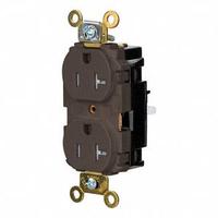 HUBBELL Receptacle: Duplex, 5-20, Brown, 125V AC, 20 A, 2 Pole / 3 Wire (MPN HBL5362STTR)