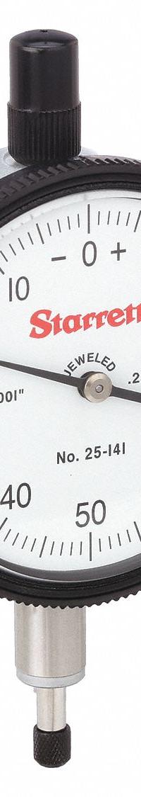 STARRETT Dial Indicator - Lug Back: 0 in to 0.25 in, Inch, Plunger, 0.001 in Accuracy (MPN 25-141J). Key specifications — attr1184168: 25-141J; attr1184178: 0-50-0; attr1184223: STARRETT; attr1200883: Dial Indicator - Lug Back; attr1184173: AGD 2; attr1184177: 0.001 in; attr1184208: Not Included.