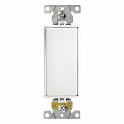 LEVITON Wall Switch: Rocker Switch, Single Pole, Maintained, White, 120/277V AC - Rocker Wall Switches