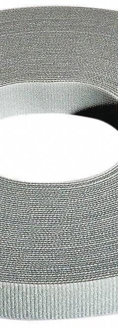 RIP-TIE Hook-and-Loop Cable Tie Roll: 75 ft Lg, 0.25 in Wd, 50 lb Tensile Strength, Gray (MPN W-75-QRL-GY). Key specifications — Color: Gray; Material: Nylon; Brand: RIP-TIE.