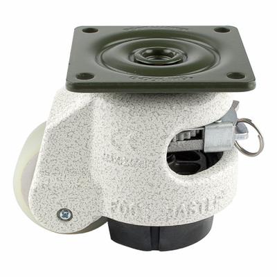 FOOT MASTER Plate Caster: Polyurethane Tread, 50 mm Wheel Dia, 82 mm Mounting Ht - General Purpose Leveling Plate Casters