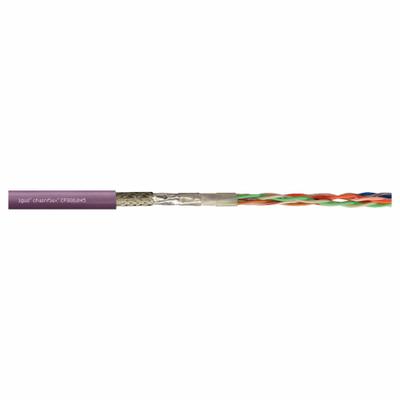 CHAINFLEX Bus Cable: (4) Pr 26 AWG (0.14), PVC, Order by the Foot, Ethernet/CAT5e - Continuous Flexing Bus Drop Cables
