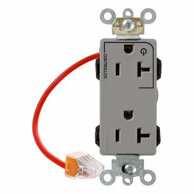 LEVITON Plugs and Receptacles: Duplex, 5-20, Gray, 125V AC, 20 A, 2 Pole / 3 Wire (MPN M1636-1CG) - General Purpose Receptacles