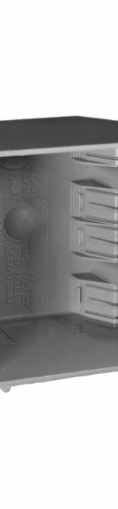 CANTEX Electrical Box: PVC, Nonmetallic Material & Nominal Size, Square, 2 Gangs, 3 1/16 in Box Dp (MPN EZ32DNR). Key specifications — Brand: CANTEX; Bracket Style: Without Bracket; Clamp Style: NMSC.