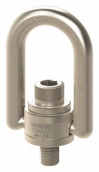 ADB HOIST RINGS Hoist Ring: Pivot/Swivel, Nickel-Plated Steel, M10-1.50, Max. 990 lb, Removable Bolt (MPN EN34312). Key specifications — Brand: ADB HOIST RINGS; Thread Size: M10-1.50; Operation: Pulling.