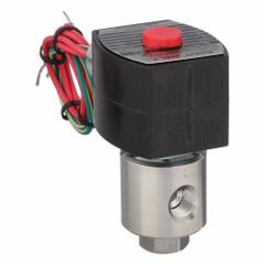 REDHAT Solenoid Valve: 3-Way, Normally Closed, 1/4 in Pipe Size, 24V DC, Explosion Proof/Watertight (MPN EF8320G203). Key specifications — Pipe Size: 1/4 in; Voltage: 24V DC; Brand: REDHAT; Coil Enclosure: Watertight.