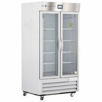 AMERICAN BIOTECH SUPPLY Lab Refrigerator: 36 cu ft, Upright, 1°C to 10°C, 34 3/4 in Overall Dp (MPN ABT-HC-LP-36-TS). Key specifications — Door Opening Style: Right; Color: White; Alarm Type: Temperature; Manufacturer Part Number: ABT-HC-LP-36-TS; Brand: AMERICAN BIOTECH SUPPLY; Product Type: Lab Refrigerator; Door Type: Swing Glass; Refrigerant Type: R-290.