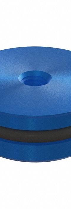 JERGENS Ball Lock Receiver Plug: Blue Anodize, Aluminum, 13 mm Outside Dia, 8 mm Overall Ht, O-Ring (MPN 49231). Key specifications — Product Type: Ball Lock Receiver Plug; Brand: JERGENS; Thread Size: M4-0.7; Includes: O-Ring.