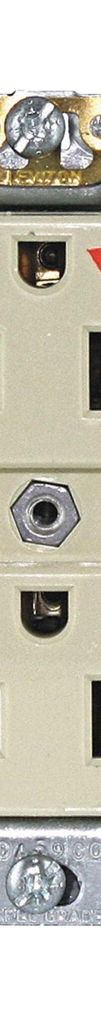 LEVITON Receptacle: Duplex, 5-15, Ivory, 125V AC, 15 A, 2 Pole / 3 Wire (MPN 5262-IGI)